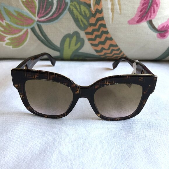 NEW Fendi F is FENDI Havana Cat Eye Square Sunglasses main image 10